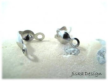 Knutgömma Platinafärg 7,5x4mm 20st