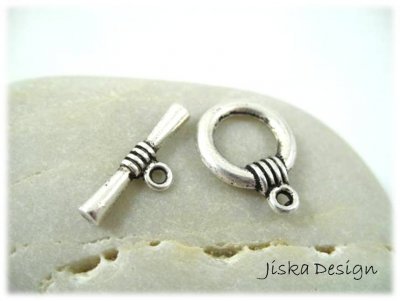 Toggle Lås Tibetsilver 14x18,5mm 10-pack