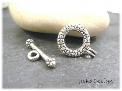Toggle Lås Tibetsilver 21,5mm 10-pack