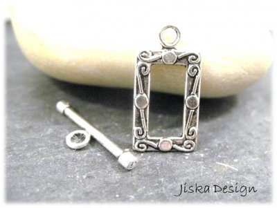 Toggle Lås Tibetsilver 22,5mm 5-pack