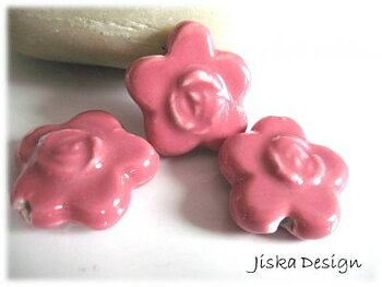 Porslins Ros Rosa 21x8mm