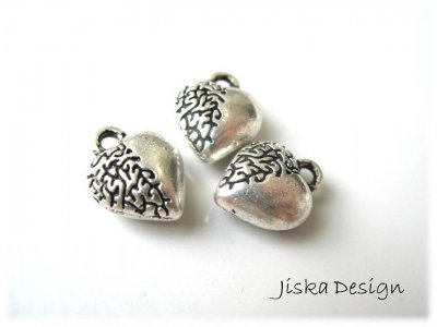 Berlock Hjärta Tibetsilver 9,5x12mm