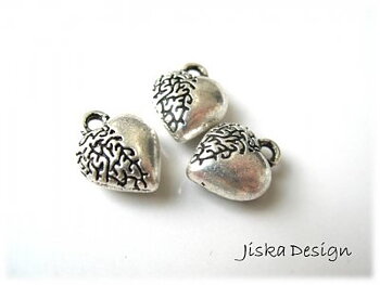 Berlock Hjärta Tibetsilver 9,5x12mm
