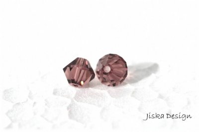 Fasetterad Bicon Dark Rose 6mm 10st