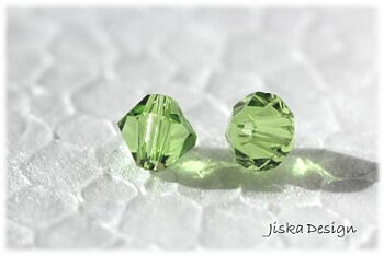 Fasetterad Bicon Light Green 6mm 10st