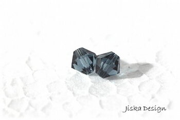 Fasetterad Bicon Dark Blue 6mm 10st