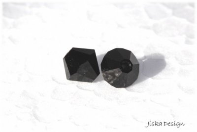 Fasetterad Bicone Black 6mm 10st