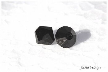 Fasetterad Bicone Black 6mm 10st