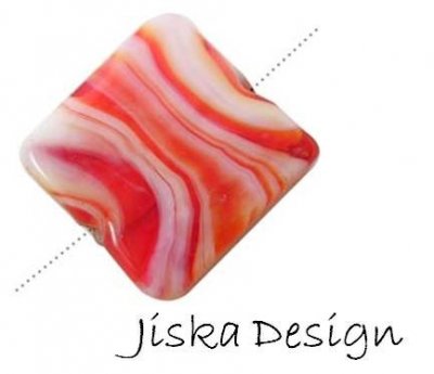 Lampwork Röd & Orange 12mm 10-pack