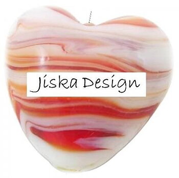 Lampwork Hjärta Rött & Orange 15mm