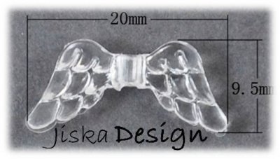 Akryl Änglavingar Clear 20,9x3,5mm 10-pack