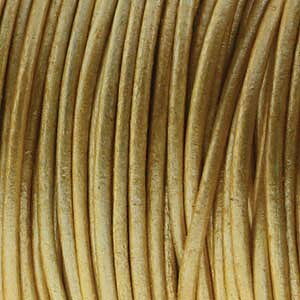 Läderband Metallic Gold 2mm 1meter