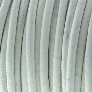 Läderband White 2mm 1meter
