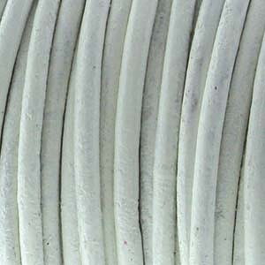 Läderband White 2mm 1meter