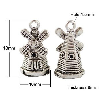 Väderkvarn Tibetsilver 18x10mm 4st
