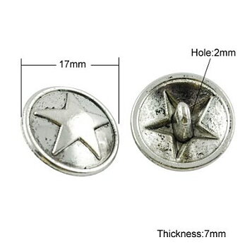 Knappar / Lås  17mm Tibetsilver 30-pack