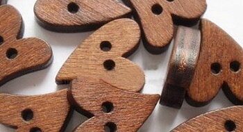 Knappar / Lås  20x16mm Trä 4-pack