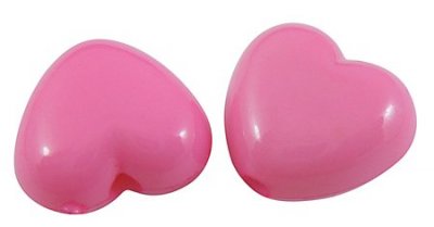 Akryl Hjärtan Rosa 10mm 10-pack