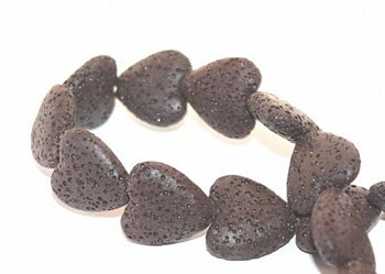 Lava Hjärtan Mörkbrun 20x21mm 1sträng