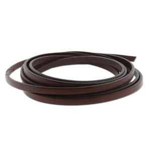 Läderband Platt Mörk Brunt 5x1,5mm 20cm