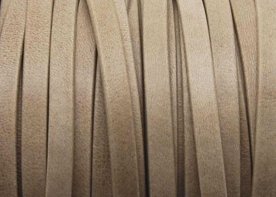 Läderband Platt Beige Matt 10x1,5mm 20cm