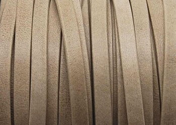 Läderband Platt Beige Matt 10x1,5mm 20cm