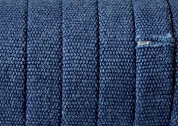 Läderband Platt Jeans Blå 10x2mm 20cm