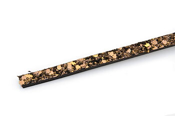 Läderband Platt Brun Glitter 6x2mm 20cm