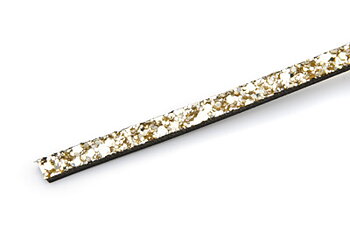 Läderband Platt Guld Glitter 6x2mm 20cm