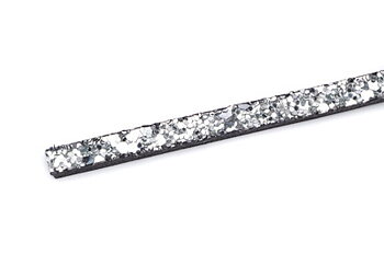 Läderband Platt Silver Glitter 6x2mm 20cm