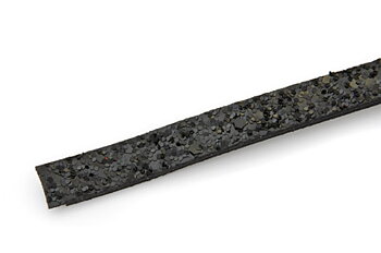 Läderband Platt Svart Glitter 6x2mm 20cm