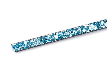 Läderband Platt Turkos Glitter 6x2mm 20cm