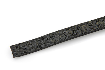 Läderband Platt Svart Silver 10x2mm 20cm