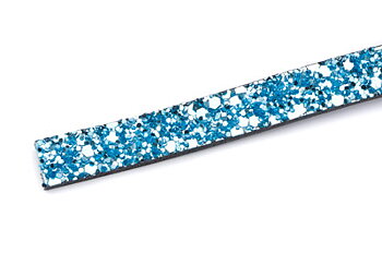 Läderband Platt Turkos Glitter 10x2mm 20cm