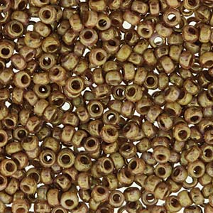Miyuki Unions White Opaq Lila Gold Luster 11-402-15695 10g