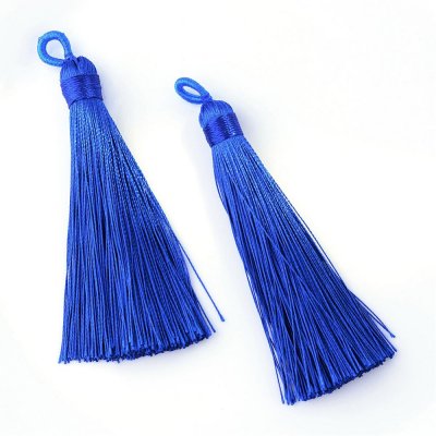 Tofs Tassel Blå 80x9mm 2st