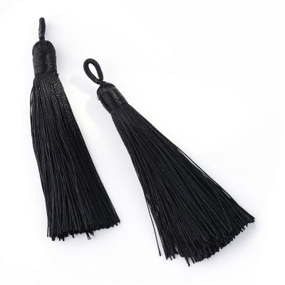 Tofs Tassel Svart 80x9mm 2st