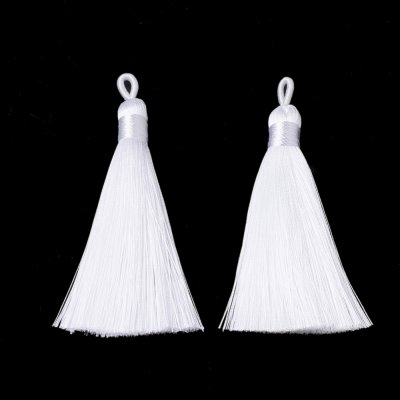 Tofs Tassel Vit 80x9mm 2st