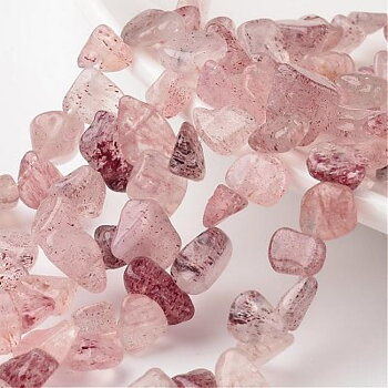 Jordgubbskvarts Chips 7-12x8-8x2-5mm 1sträng