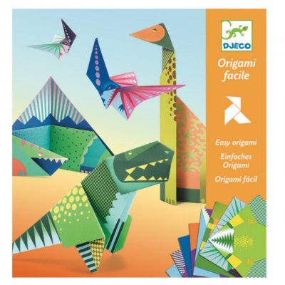 Origami Dinosaures 20x20cm 24st papper +4st mönster