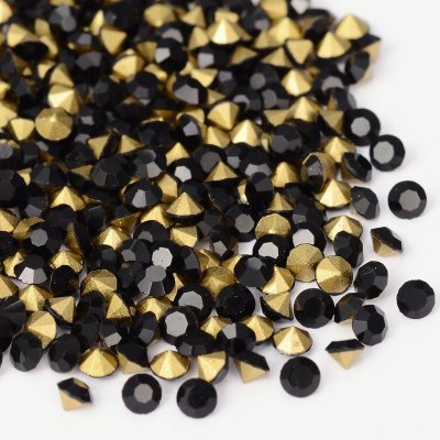 Rhinestone Svart 2mm 100st
