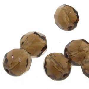 Fire Polish Smoked Topaz 6mm 1sträng