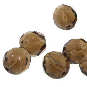 Fire Polish Smoked Topaz 6mm 1sträng