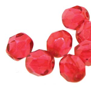 Fire Polish Cranberry 6mm 1sträng