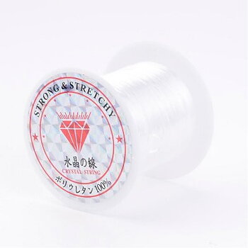 Elastisk Fiber tråd platt Clear 0,8mm 1rulle=10m