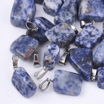 Japser Blue Spot Stone Hänge 1st