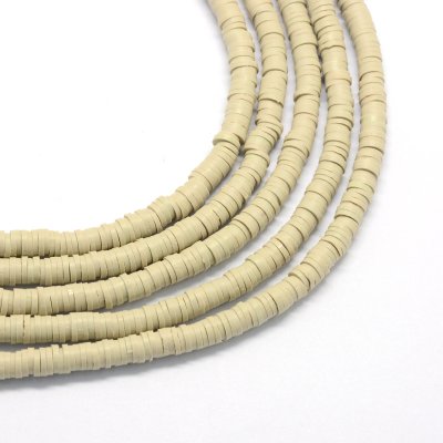Heishi Pärlor Beige 6x1mm 1sträng