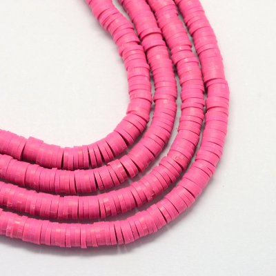 Heishi Pärlor Ceriserosa 6x1mm 1sträng