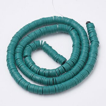 Heishi Pärlor Teal 6x1mm 1sträng