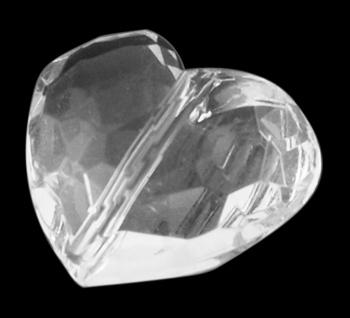 Akrylpärla Fasettslipat Hjärta Clear 25x28,5mm